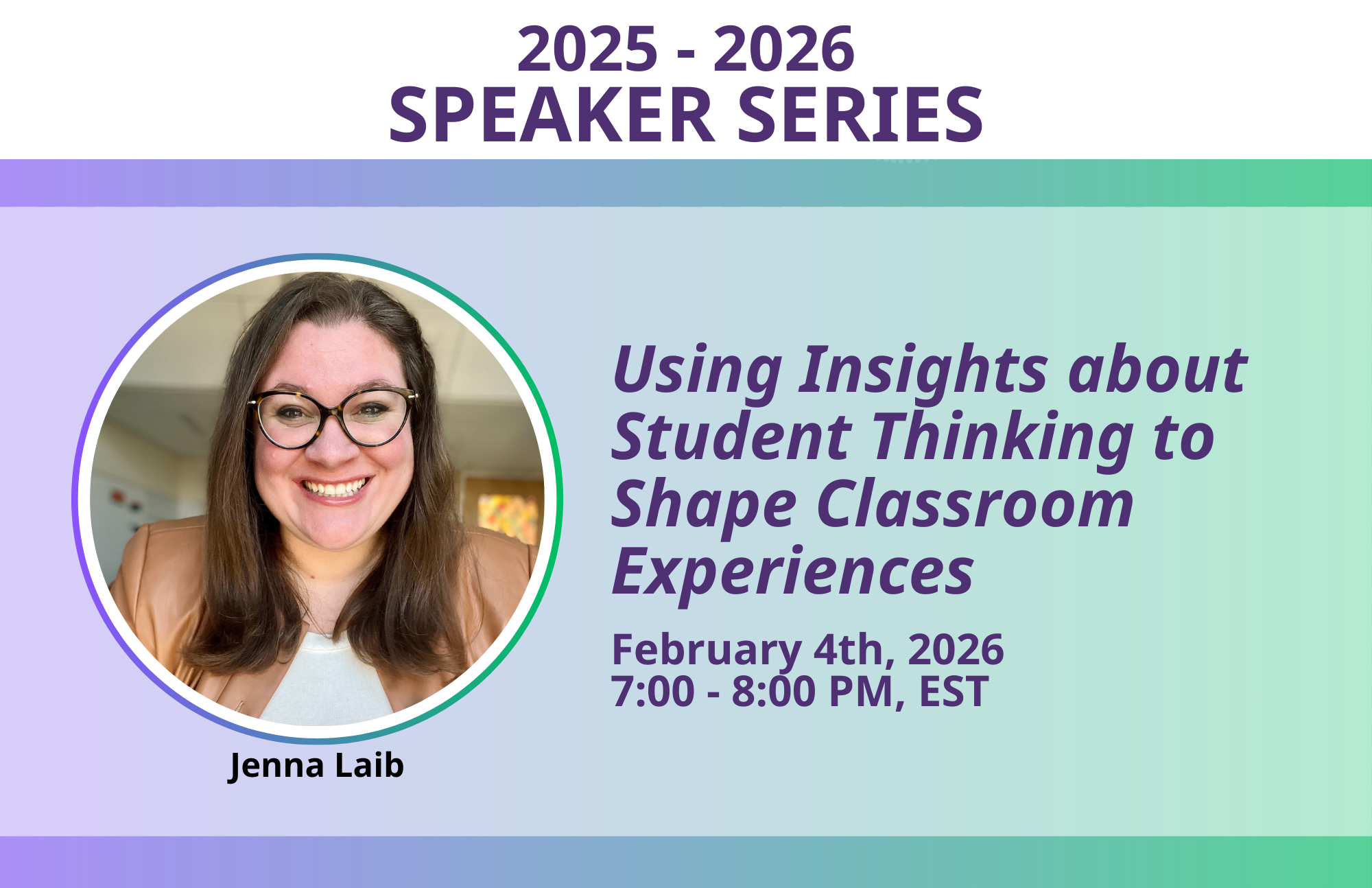 Speaker Series: Session 3 (2/4/26)