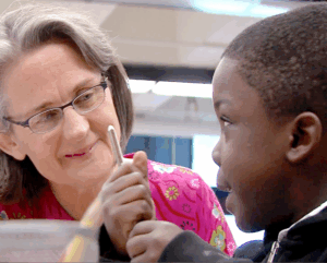 teacher student close up