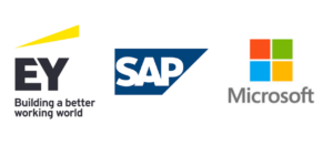 Logos for SAP, Microsoft, and EY