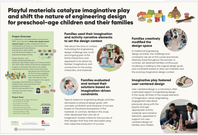 Scott Pattison, Sabrina De Los Santos, and Smirla Ramos Montañez present poster at the Society for Research in Child Development Learning through Play and Imagination meeting